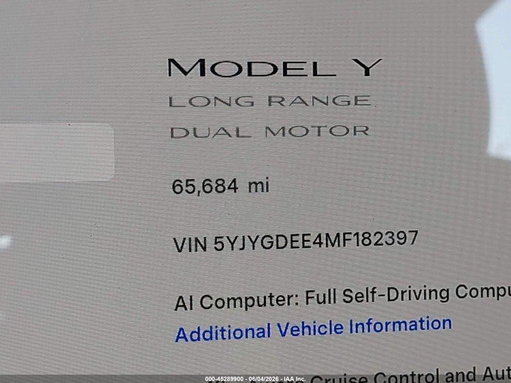 5YJYGDEE4MF182397 2021 TESLA MODEL Y photo no. 7