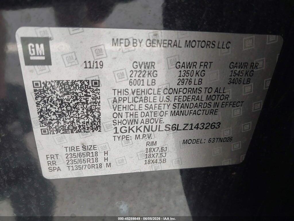 1GKKNULS6LZ143263 2020 GMC ACADIA photo no. 9