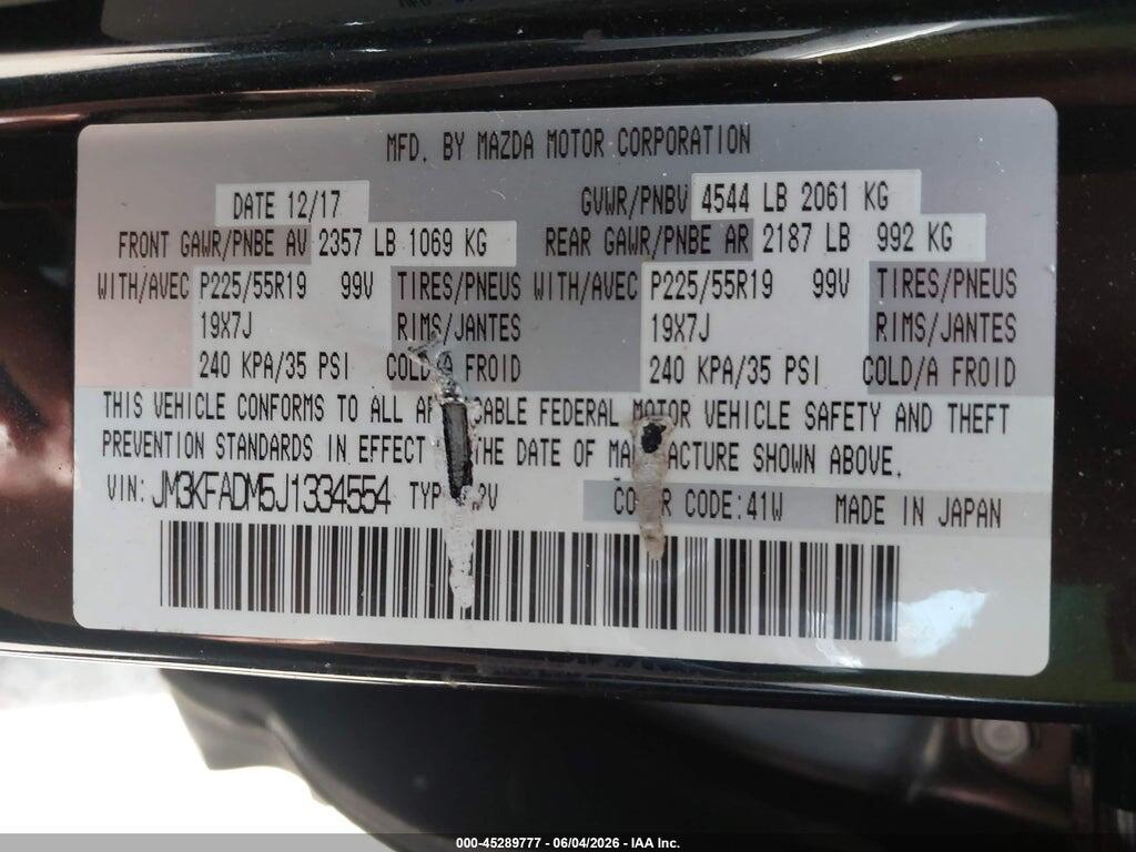 JM3KFADM5J1334554 2018 MAZDA CX-5 photo no. 9