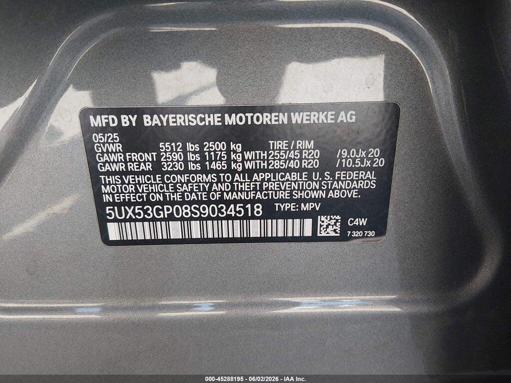 5UX53GP08S9034518 2025 BMW X3 photo no. 9