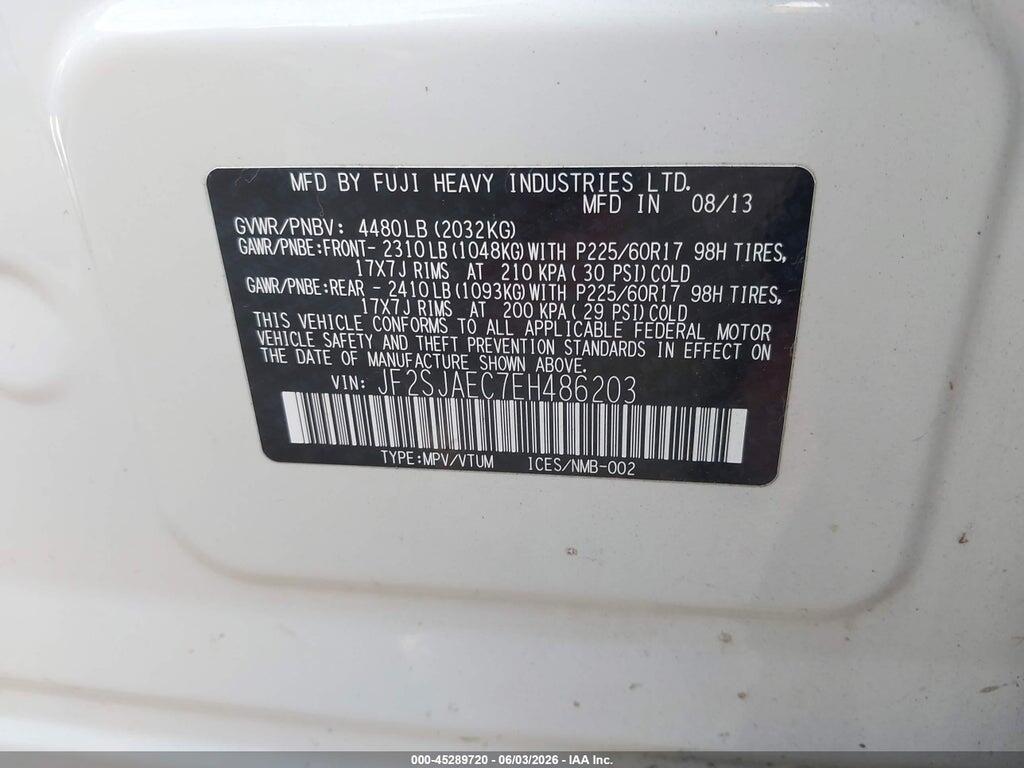 JF2SJAEC7EH486203 2014 SUBARU FORESTER photo no. 9