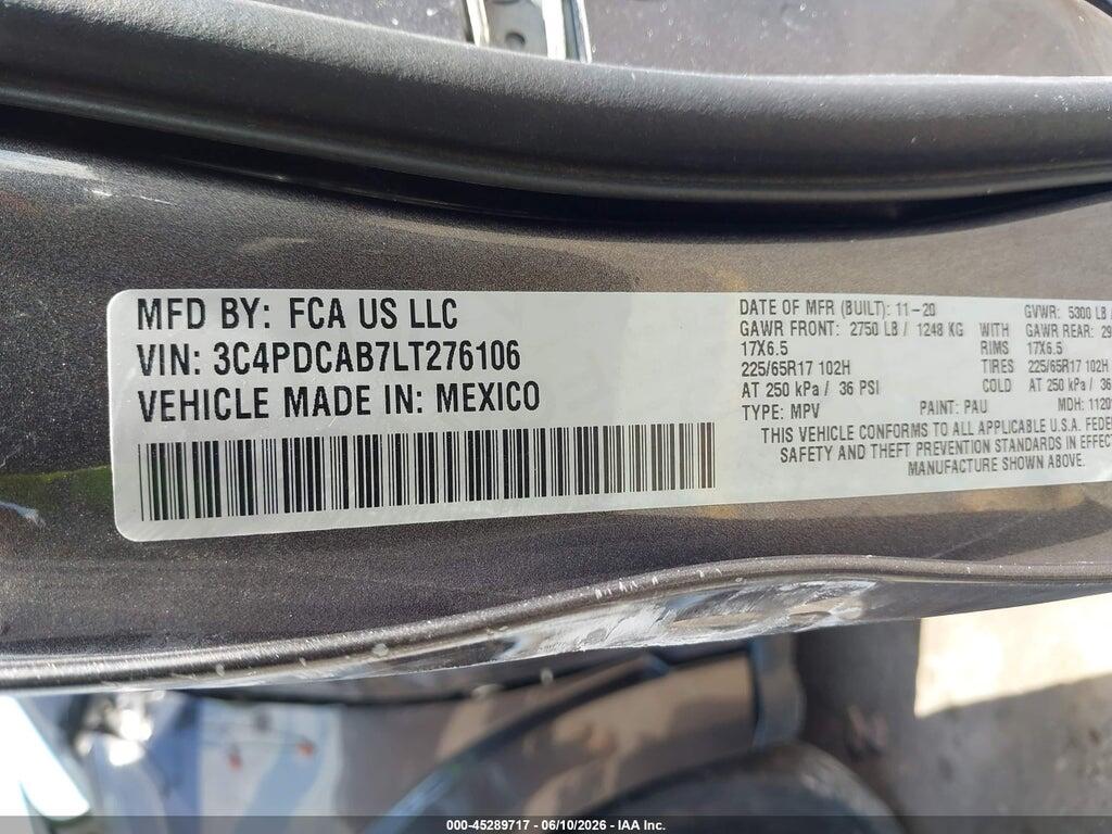 3C4PDCAB7LT276106 2020 DODGE JOURNEY photo no. 9