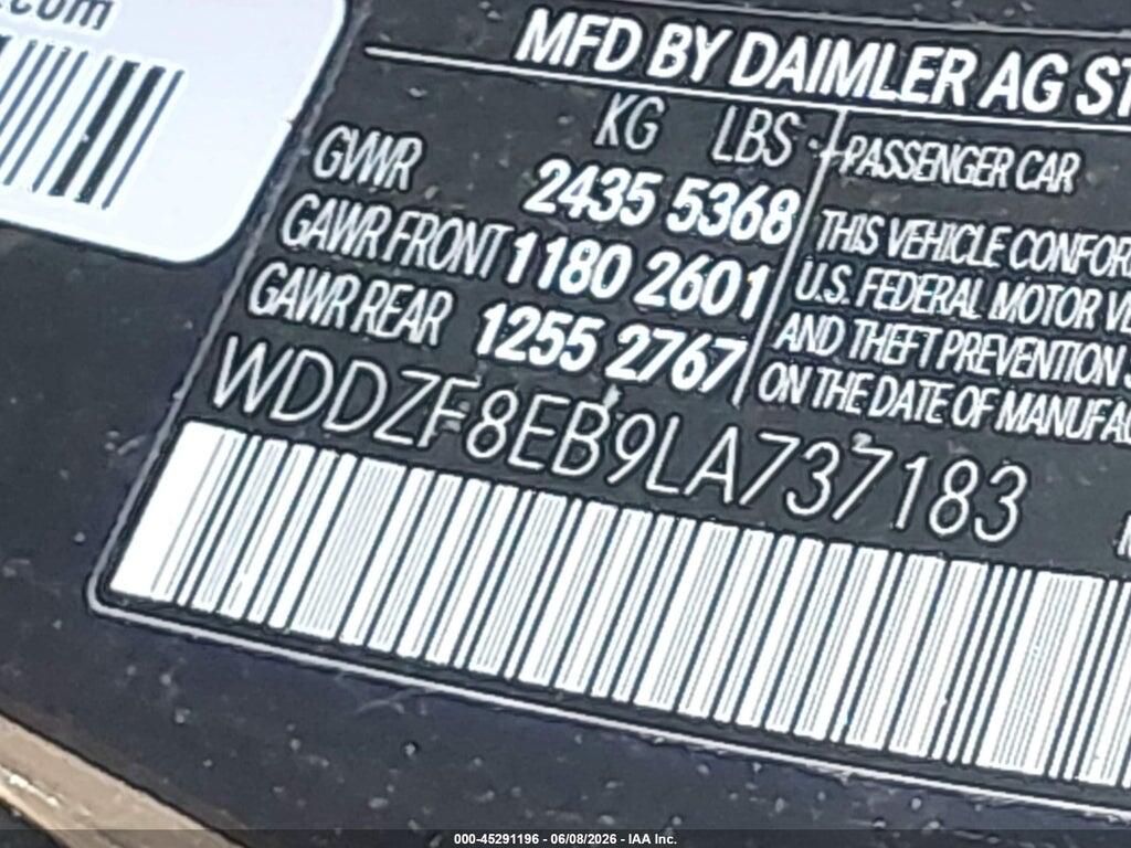 WDDZF8EB9LA737183 2020 MERCEDES-BENZ E 350 photo no. 9