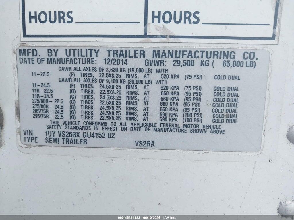 1UYVS253XGU415202 2016 UTILITY TRAILER MFG UNKNOWN photo no. 9
