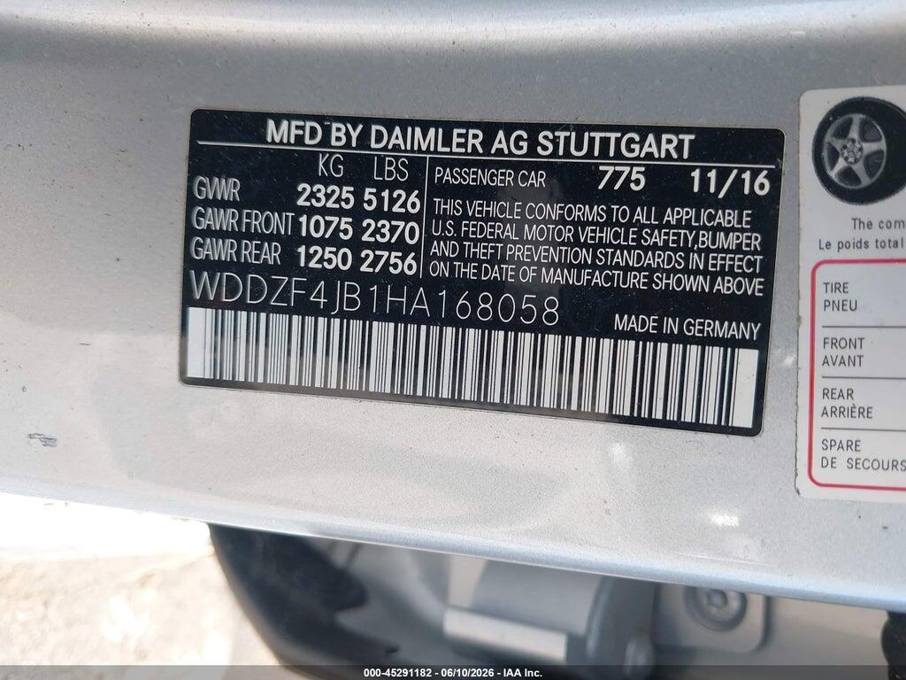 WDDZF4JB1HA168058 2017 MERCEDES-BENZ E 300 photo no. 9