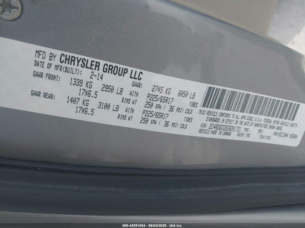 2C4RDGCG5ER291721 2014 DODGE GRAND CARAVAN photo no. 9