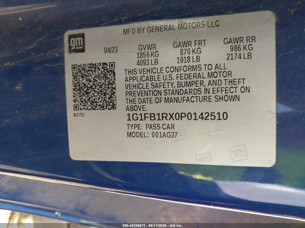 1G1FB1RX0P0142510 2023 CHEVROLET CAMARO photo no. 9