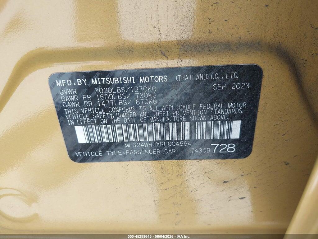 ML32AWHJXRH004564 2024 MITSUBISHI MIRAGE photo no. 9