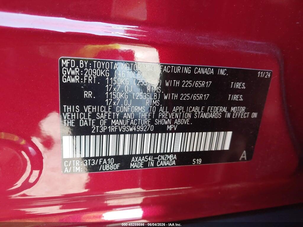 2T3P1RFV9SW499270 2025 TOYOTA RAV4 photo no. 9
