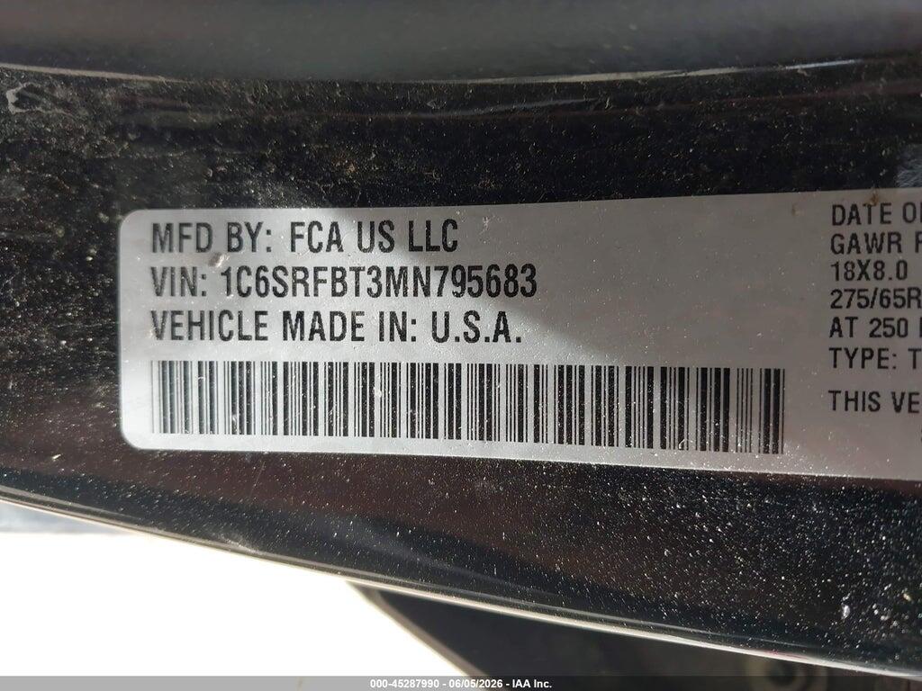 1C6SRFBT3MN795683 2021 RAM 1500 photo no. 9