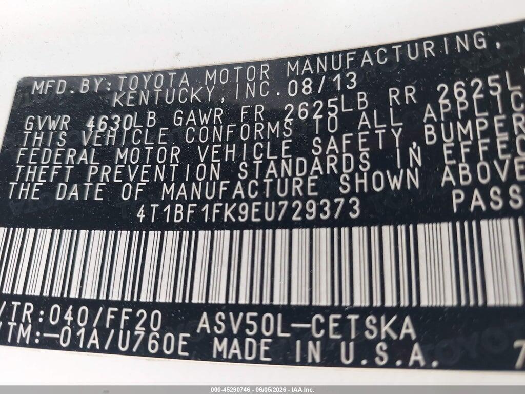4T1BF1FK9EU729373 2014 TOYOTA CAMRY photo no. 9