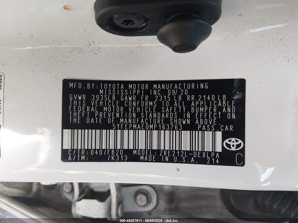 5YFEPMAE0MP163763 2021 TOYOTA COROLLA photo no. 9