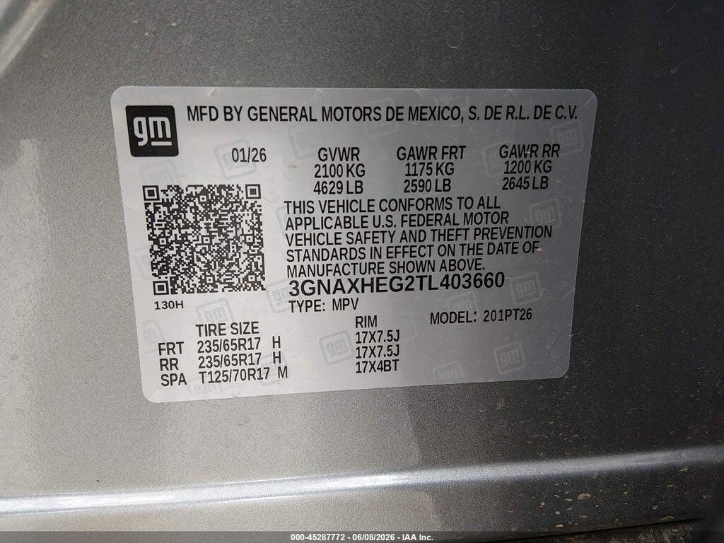 3GNAXHEG2TL403660 2026 CHEVROLET EQUINOX photo no. 9
