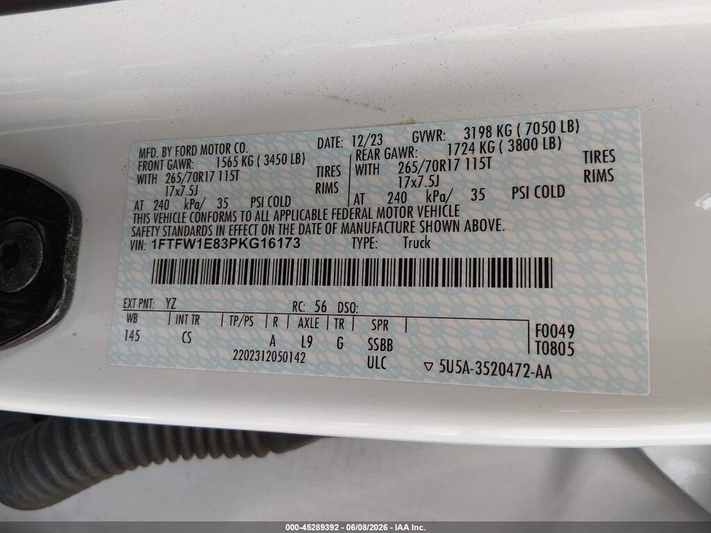 1FTFW1E83PKG16173 2023 FORD F-150 photo no. 9