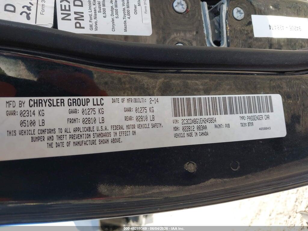 2C3CDXBG1EH245854 2014 DODGE CHARGER photo no. 9