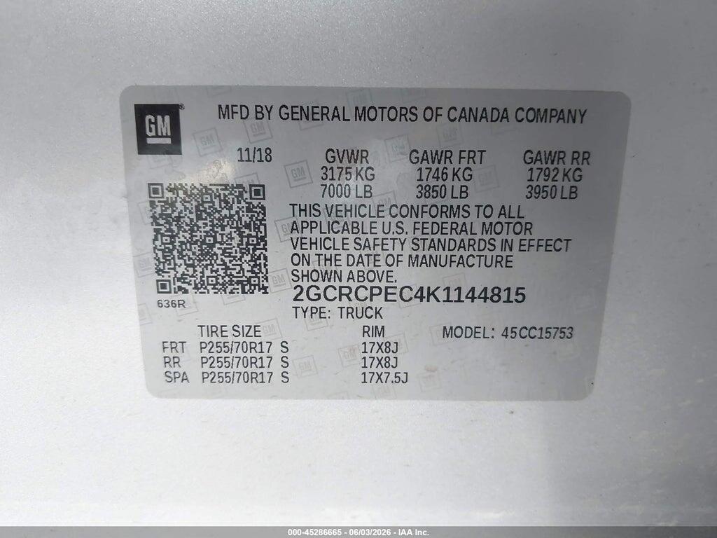 2GCRCPEC4K1144815 2019 CHEVROLET SILVERADO 1500 LD photo no. 9