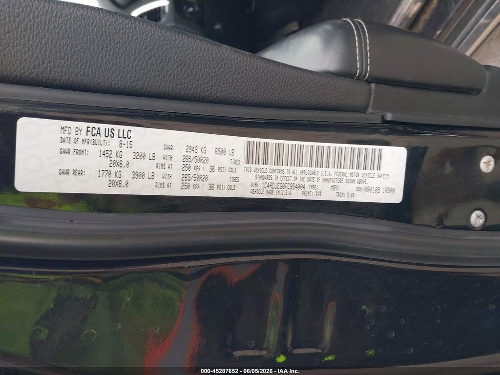 1C4RDJEG0FC954004 2015 DODGE DURANGO photo no. 9