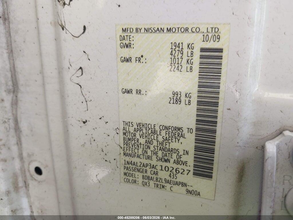 1N4AL2AP3AC102627 2010 NISSAN ALTIMA photo no. 9