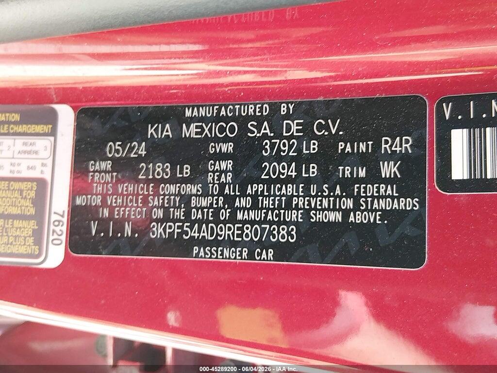 3KPF54AD9RE807383 2024 KIA FORTE photo no. 9