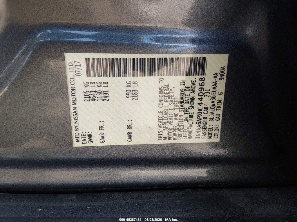 1N4AA6APXHC440968 2017 NISSAN MAXIMA photo no. 9
