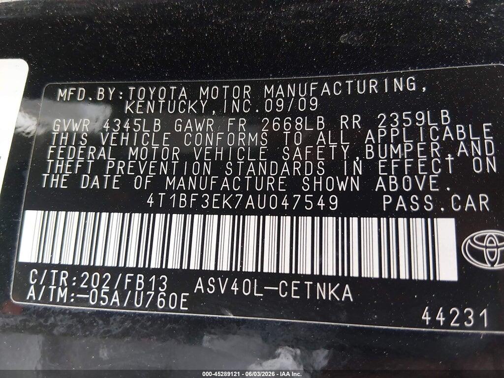 4T1BF3EK7AU047549 2010 TOYOTA CAMRY photo no. 9