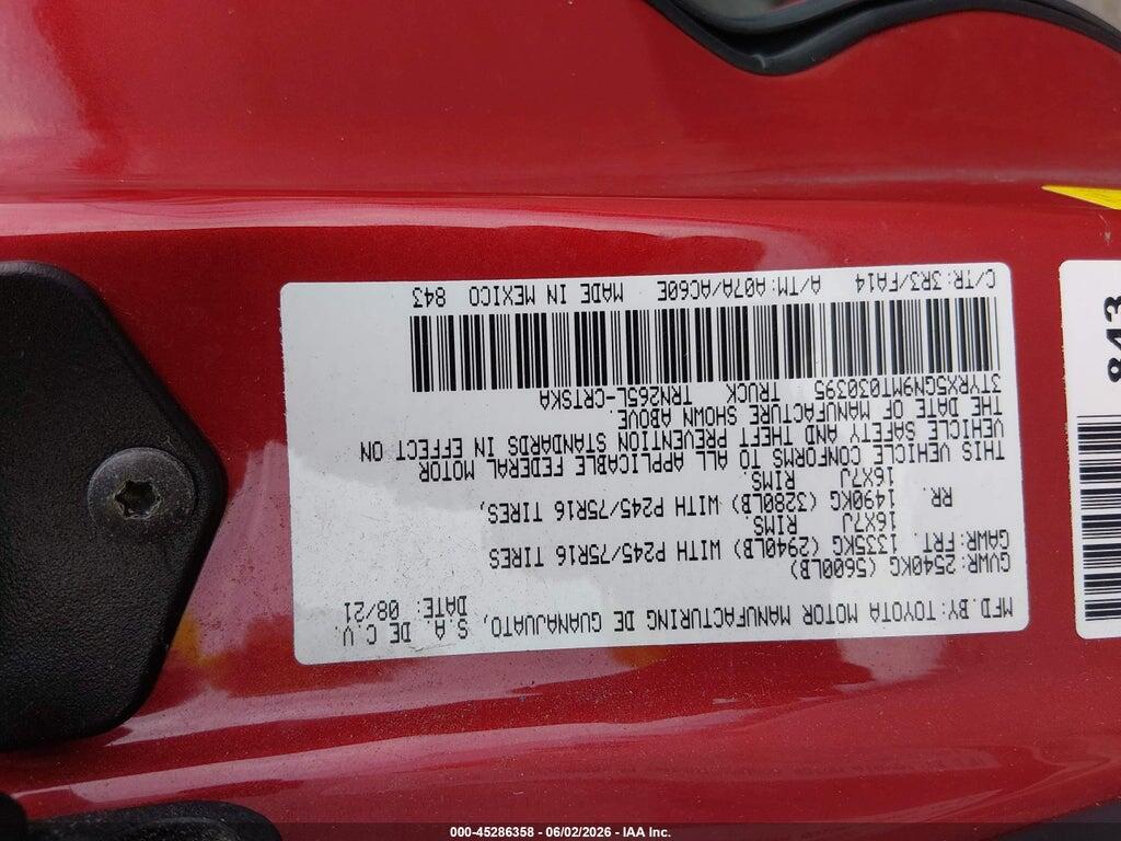 3TYRX5GN9MT030395 2021 TOYOTA TACOMA photo no. 9