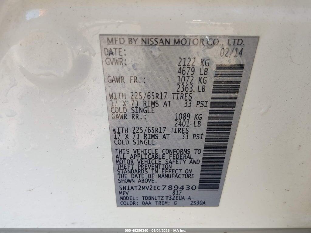 5N1AT2MV2EC789430 2014 NISSAN ROGUE photo no. 9