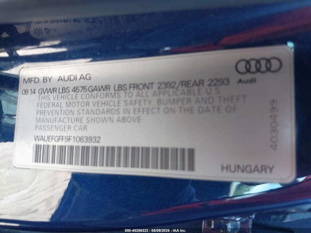 WAUEFGFF9F1063932 2015 AUDI A3 photo no. 9