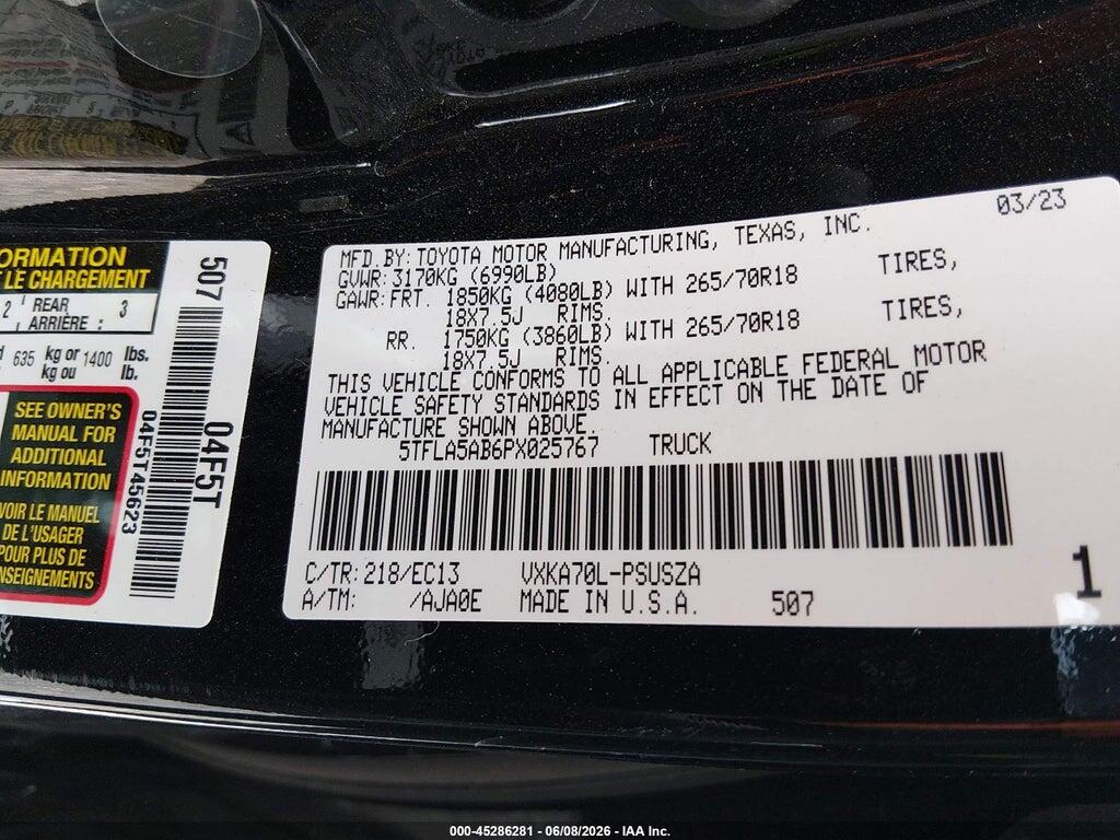 5TFLA5AB6PX025767 2023 TOYOTA TUNDRA photo no. 9