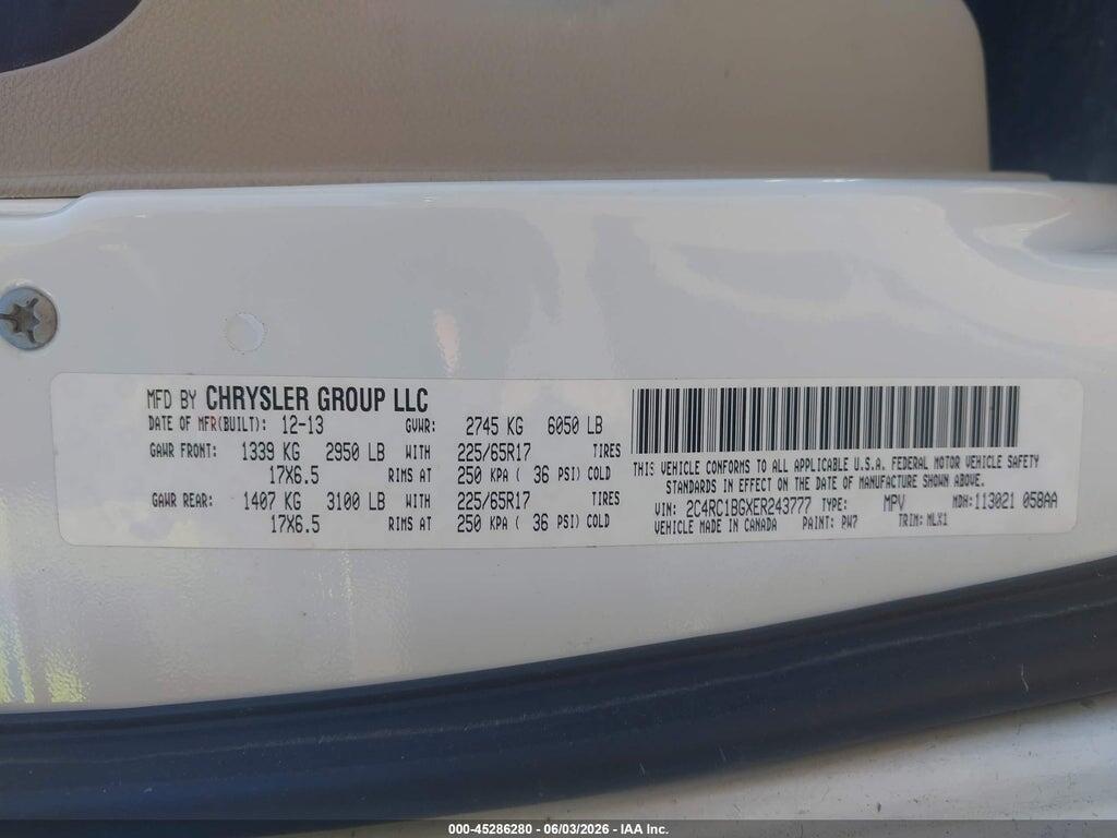 2C4RC1BGXER243777 2014 CHRYSLER TOWN & COUNTRY photo no. 9