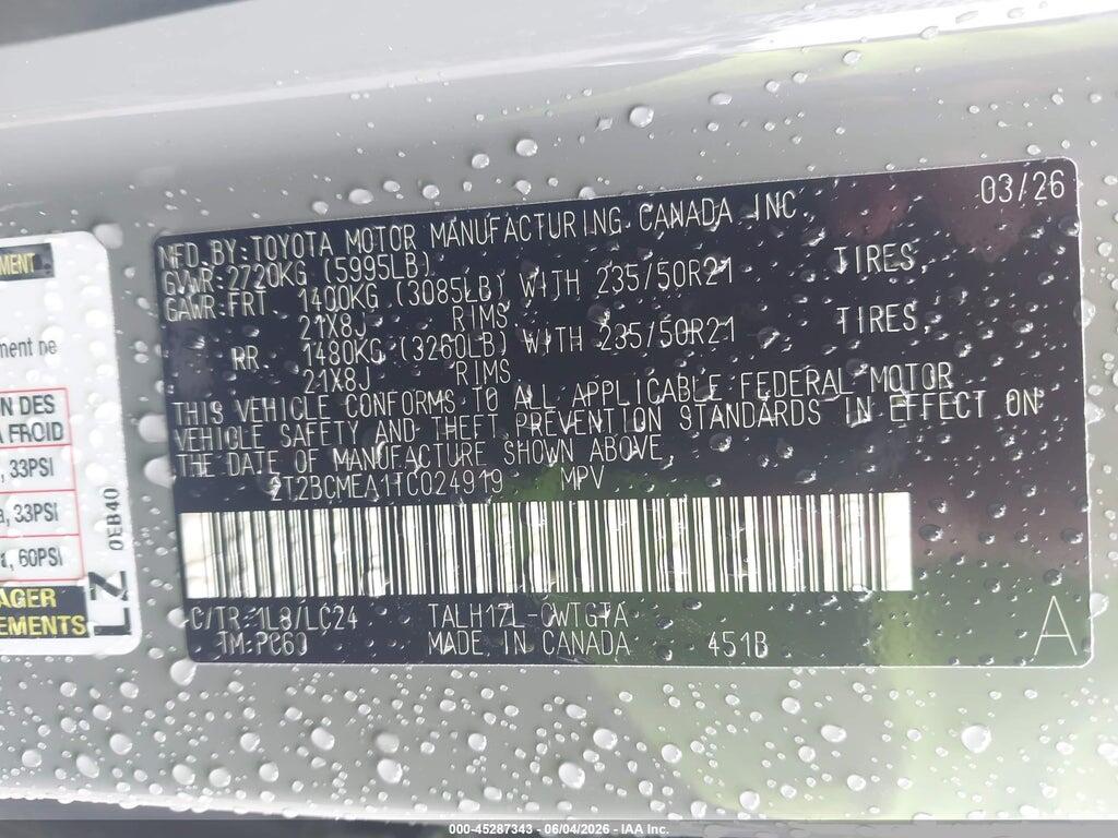 2T2BCMEA1TC024919 2026 LEXUS RX 500H photo no. 9