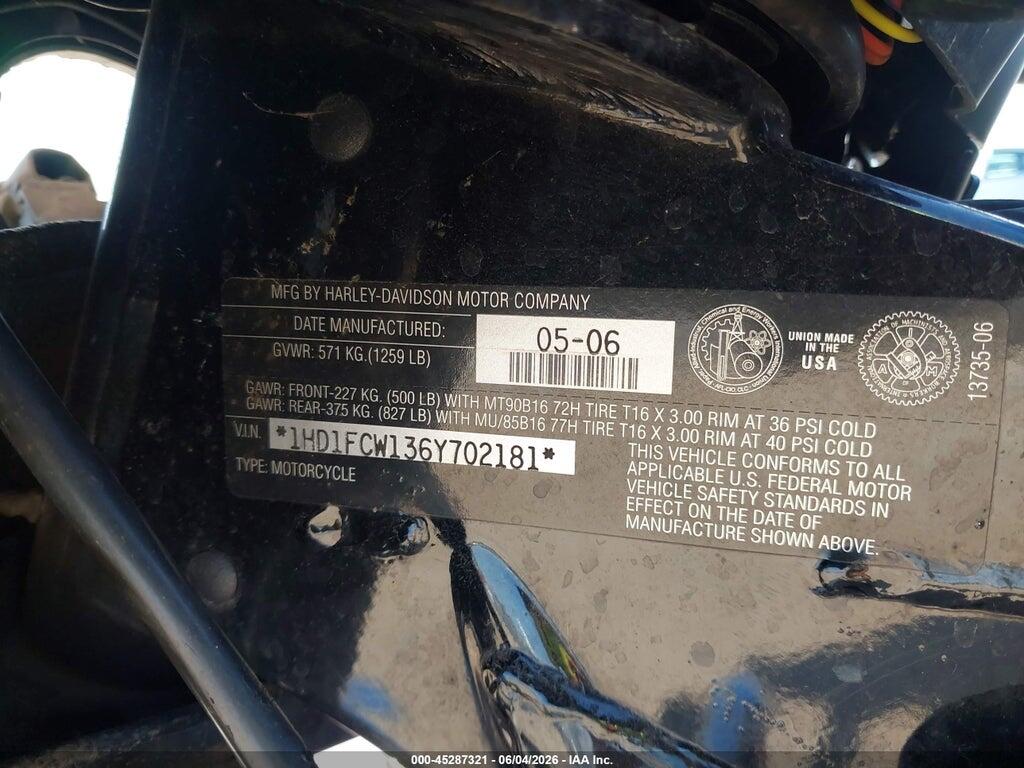 1HD1FCW136Y702181 2006 HARLEY-DAVIDSON FLHTCUI photo no. 10