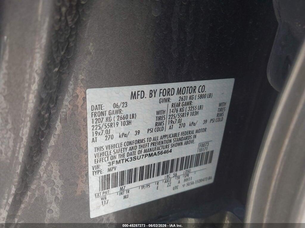 3FMTK3SU7PMA56464 2023 FORD MUSTANG MACH-E photo no. 9