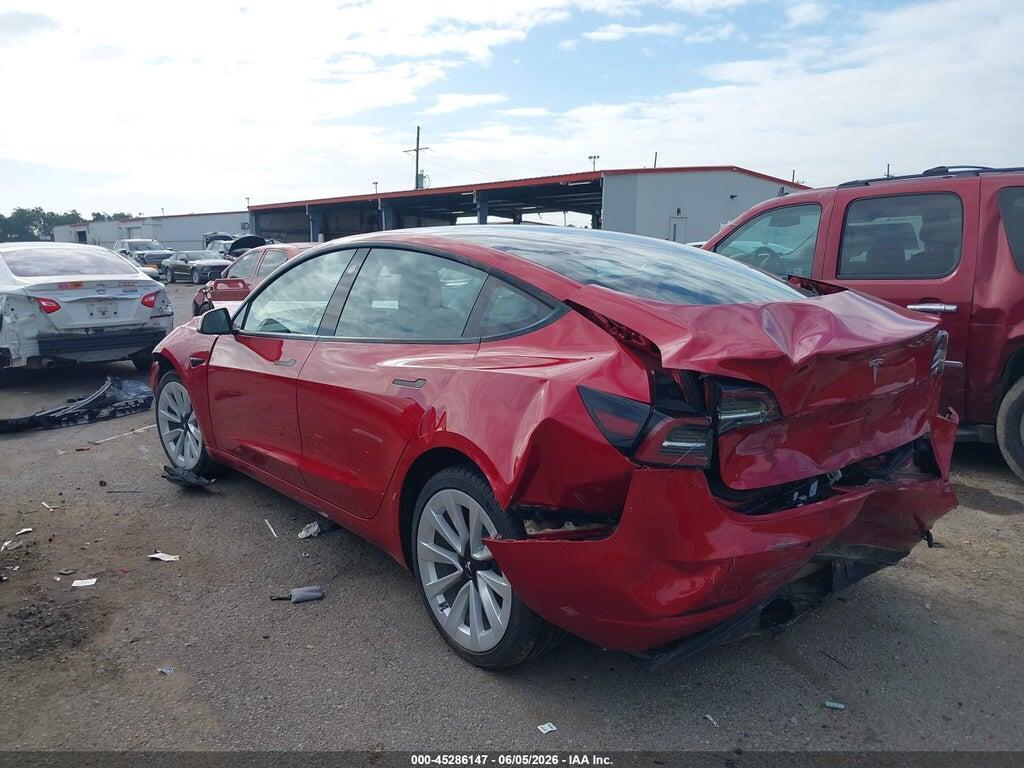 5YJ3E1EA1NF303545 2022 TESLA MODEL 3 photo no. 3