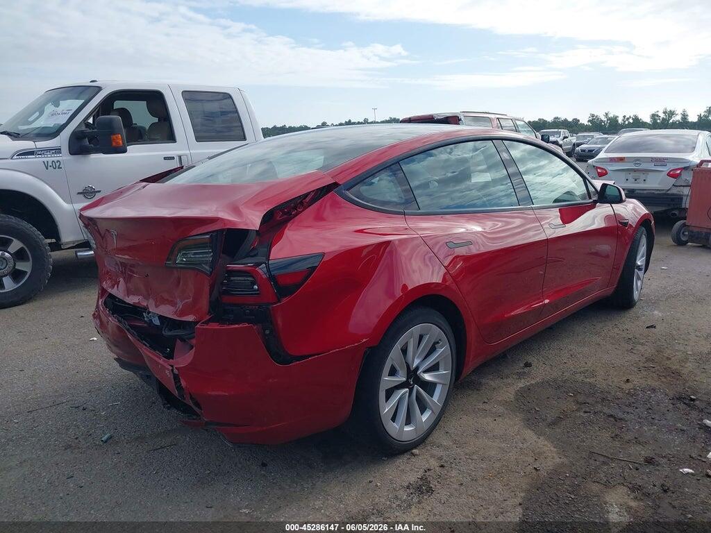 5YJ3E1EA1NF303545 2022 TESLA MODEL 3 photo no. 4