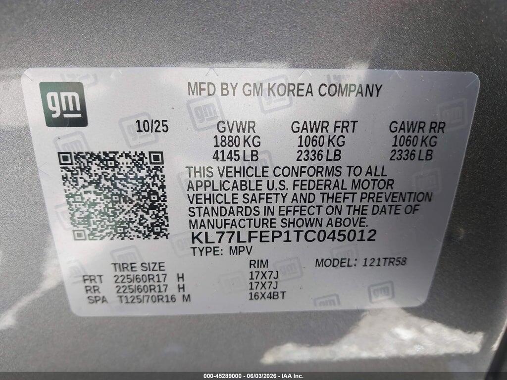 KL77LFEP1TC045012 2026 CHEVROLET TRAX photo no. 9