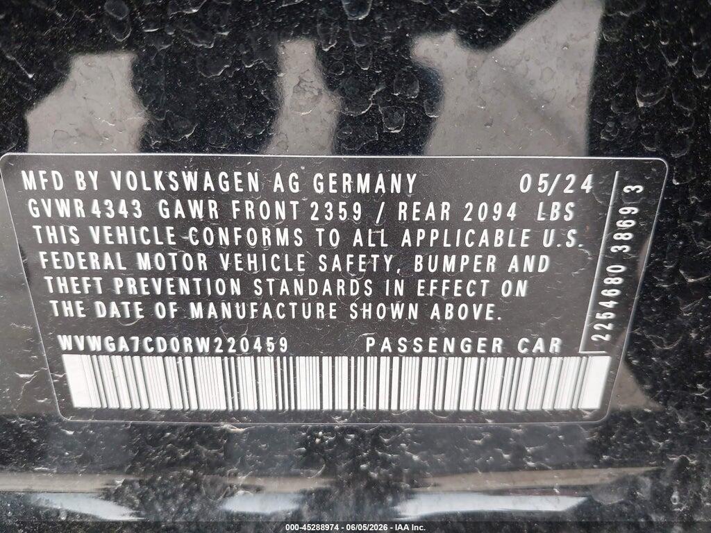 WVWGA7CD0RW220459 2024 VOLKSWAGEN GOLF GTI photo no. 9