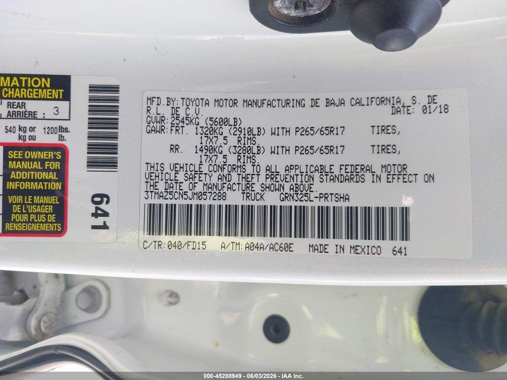 3TMAZ5CN5JM057288 2018 TOYOTA TACOMA photo no. 9