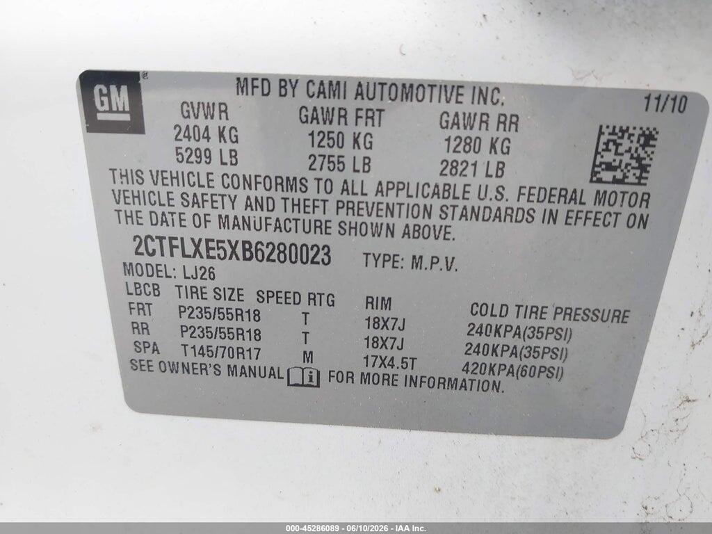 2CTFLXE5XB6280023 2011 GMC TERRAIN photo no. 9