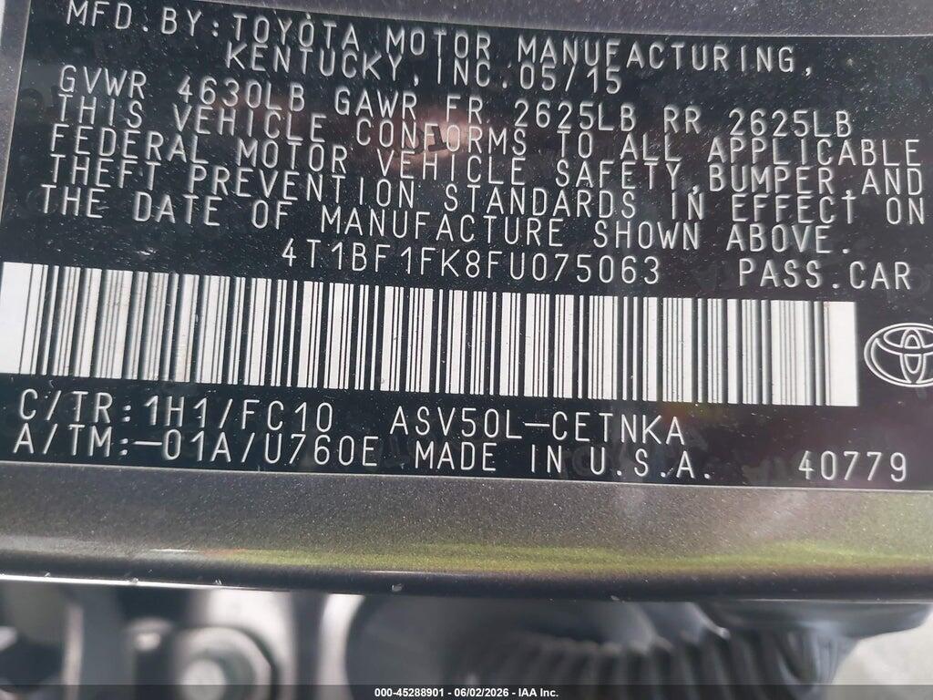 4T1BF1FK8FU075063 2015 TOYOTA CAMRY photo no. 9