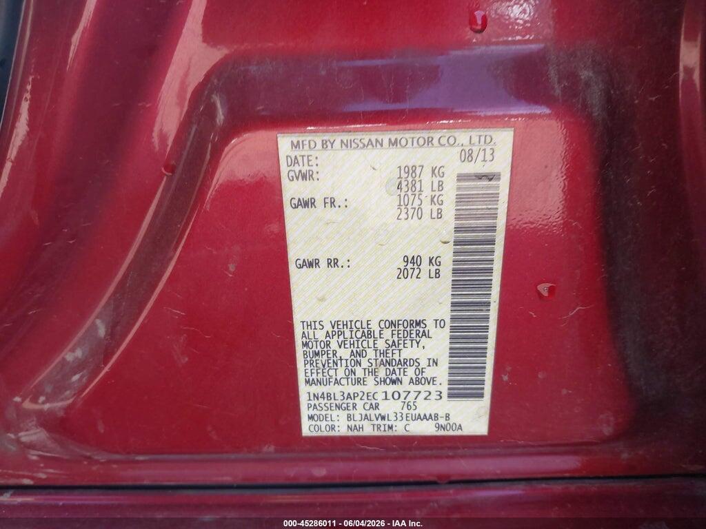 1N4BL3AP2EC107723 2014 NISSAN ALTIMA photo no. 9