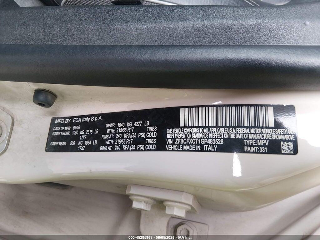 ZFBCFXCT1GP483528 2016 FIAT 500X photo no. 9
