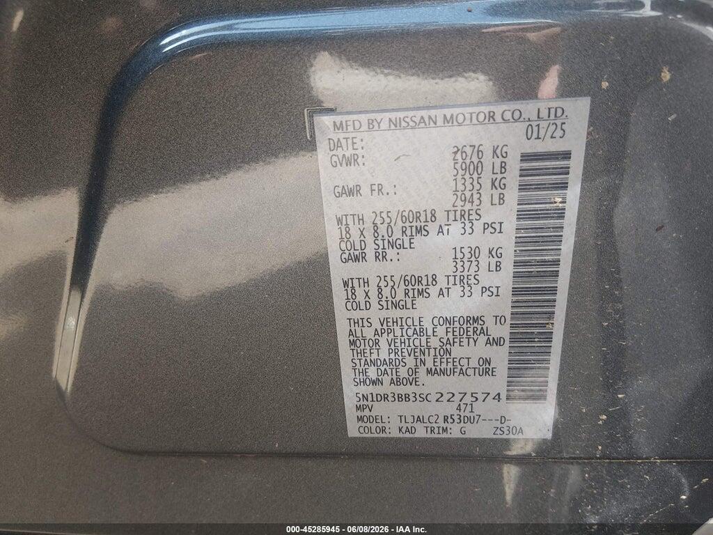 5N1DR3BB3SC227574 2025 NISSAN PATHFINDER photo no. 9