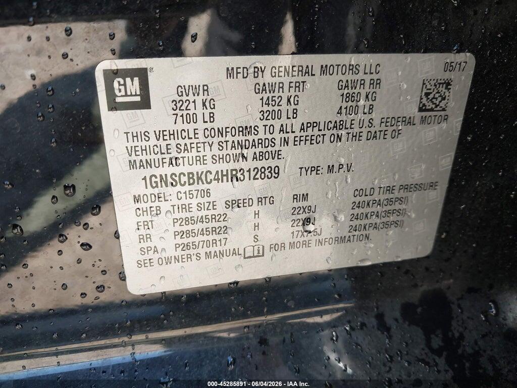 1GNSCBKC4HR312839 2017 CHEVROLET TAHOE photo no. 9