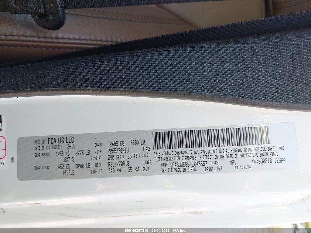 1C4BJWEG9FL645557 2015 JEEP WRANGLER UNLIMITED photo no. 9