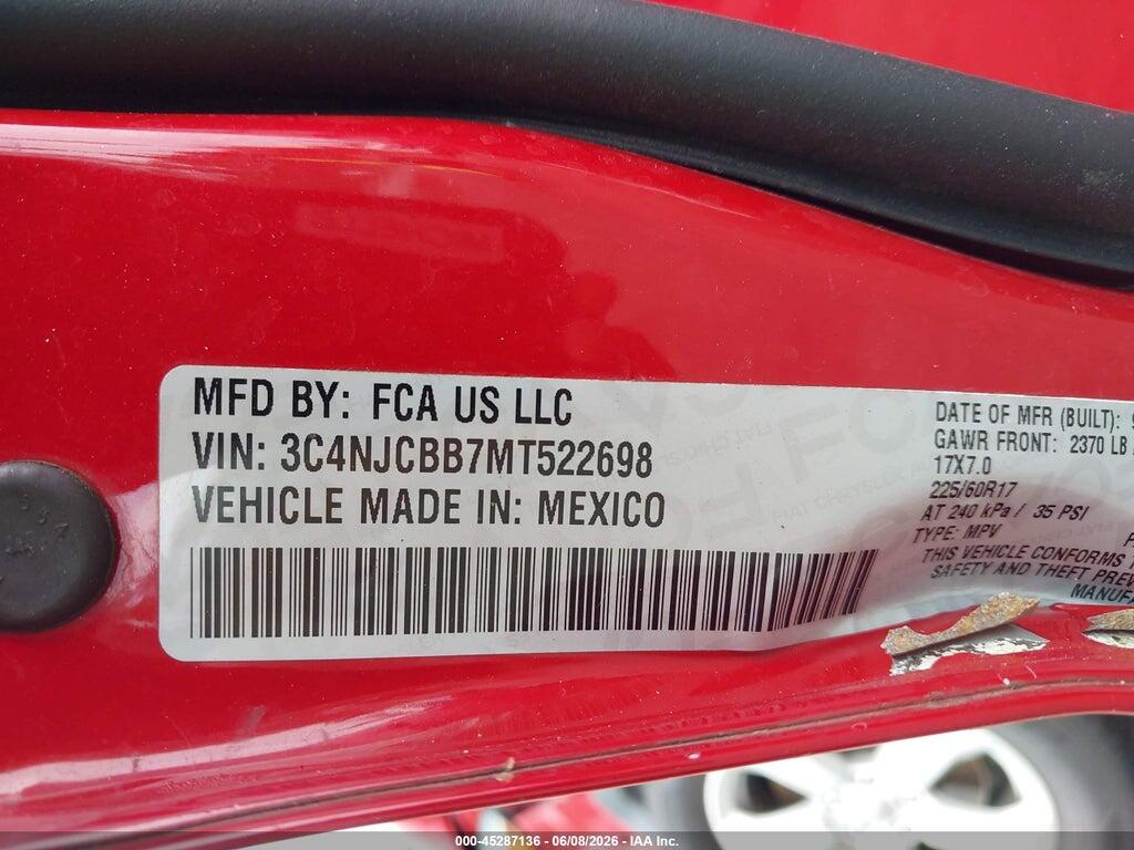 3C4NJCBB7MT522698 2021 JEEP COMPASS photo no. 9