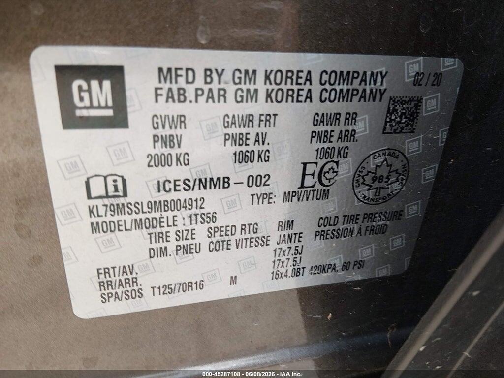 KL79MSSL9MB004912 2021 CHEVROLET TRAILBLAZER photo no. 9