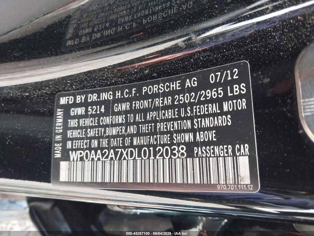 WP0AA2A7XDL012038 2013 PORSCHE PANAMERA photo no. 9
