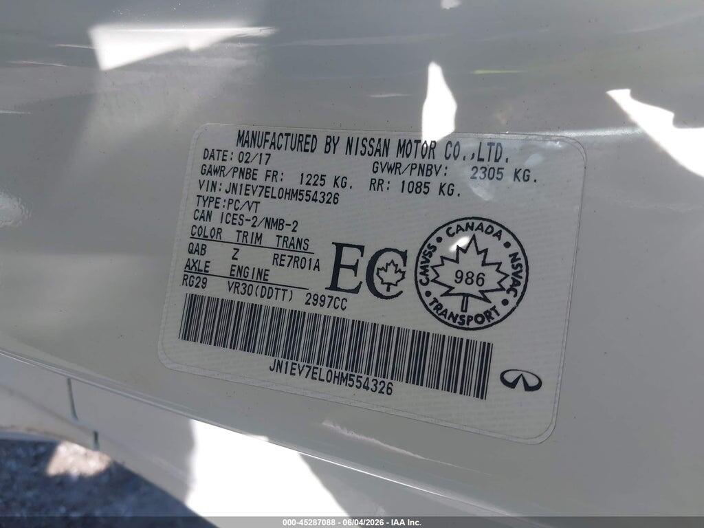 JN1EV7EL0HM554326 2017 INFINITI Q60 photo no. 9