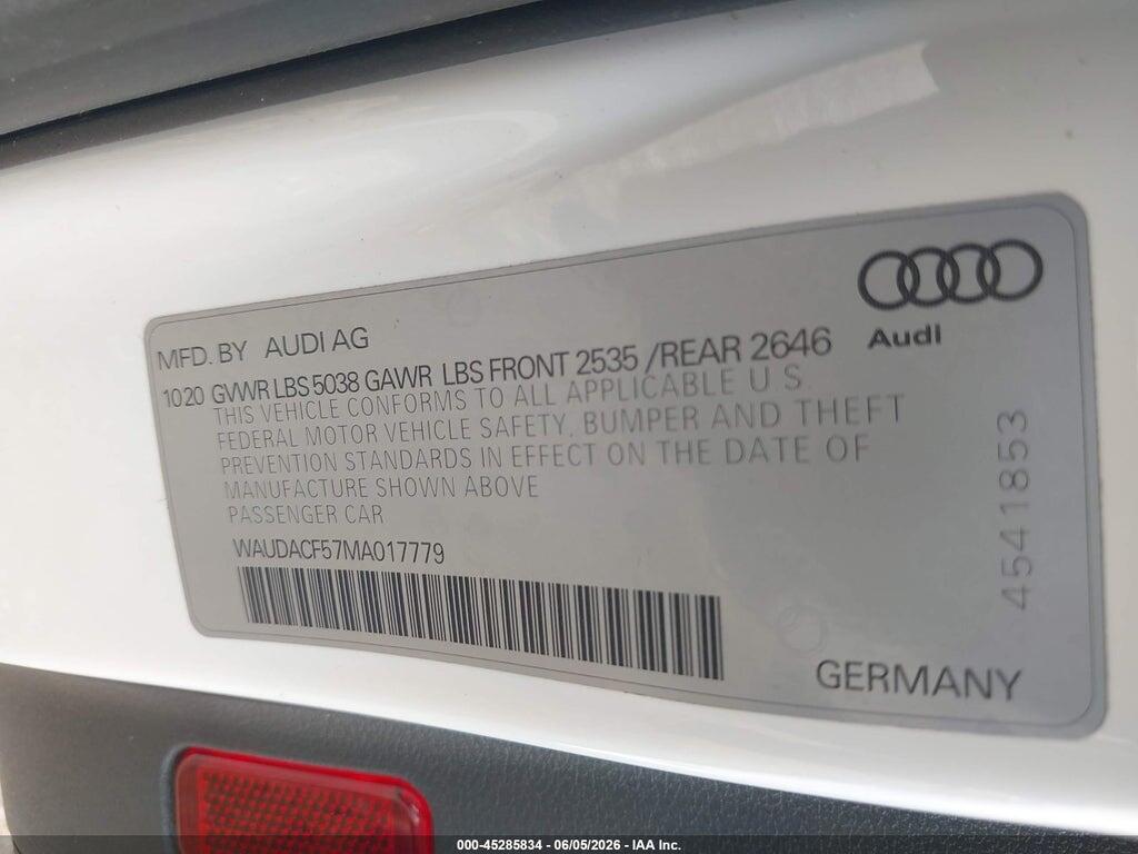 WAUDACF57MA017779 2021 AUDI A5 SPORTBACK photo no. 9